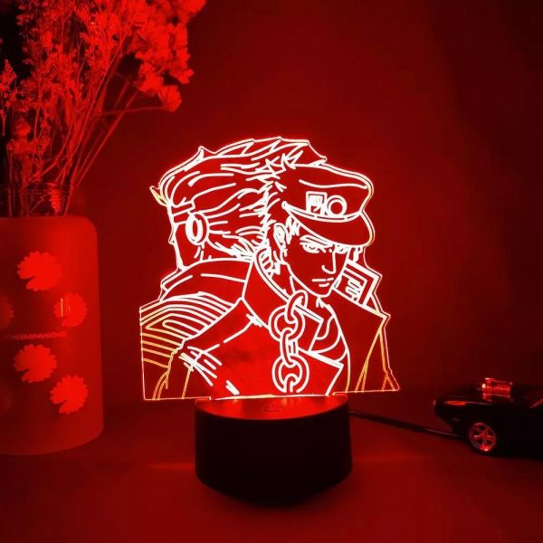 img 1 3D Anime Lamp JoJo s Bizarre Adventure JoJo Silhouette Laser Engraved Upward Lighting Novelty Gift Night.jpg .webp - Anime Lamp