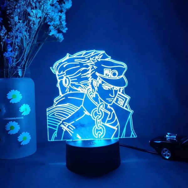 img 4 3D Anime Lamp JoJo s Bizarre Adventure JoJo Silhouette Laser Engraved Upward Lighting Novelty Gift Night.jpg .webp - Anime Lamp