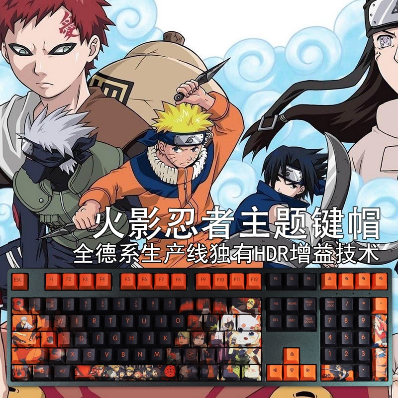 Japanese Cartoon PBT Keycap Mechanical Keyboard Gamer 104 108 Keys Cherry Profile Anime Five Sides Dye - Anime Lamp